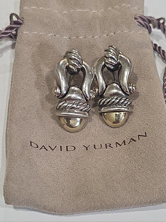 David Yurman Sterling Silver And 14k Gold Earings